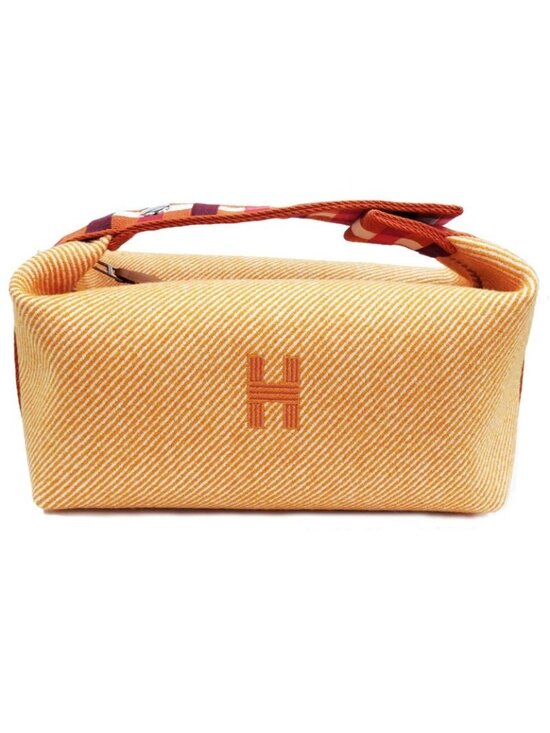 Hermes Handbags - Hermes Brid A Black PM Au-carre Handbag Pouch Faube Orange